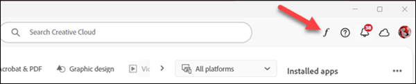 Red arrow to f for Font