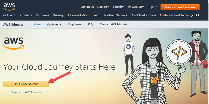 AWS Educate Home Page