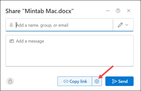 Red arrow to gear beside Copy link