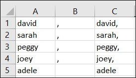 Sample Excel file with user names