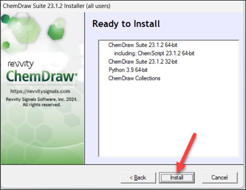 Red arrow to Install