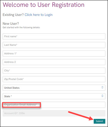 Welcome to User Registration screen