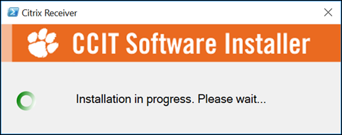 Citrix Installer Progress screen