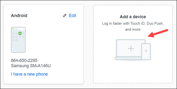 Red arrow to Add a device