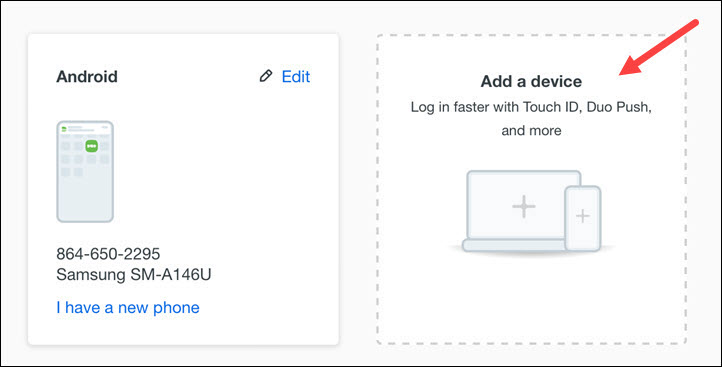 Red arrow to Add a device