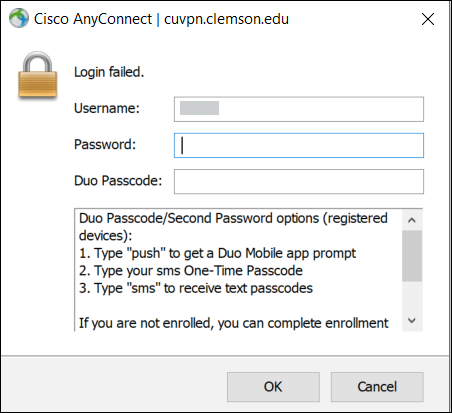 Duo Passcode field options