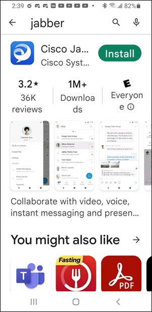 Jabber in Google Play store
