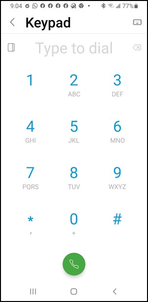 Keypad on Jabber on phone