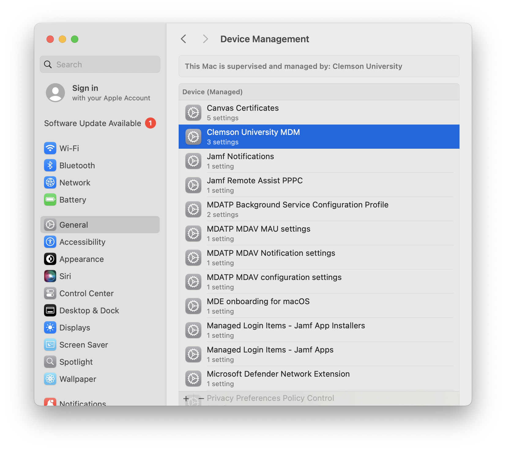 System Settings Profiles