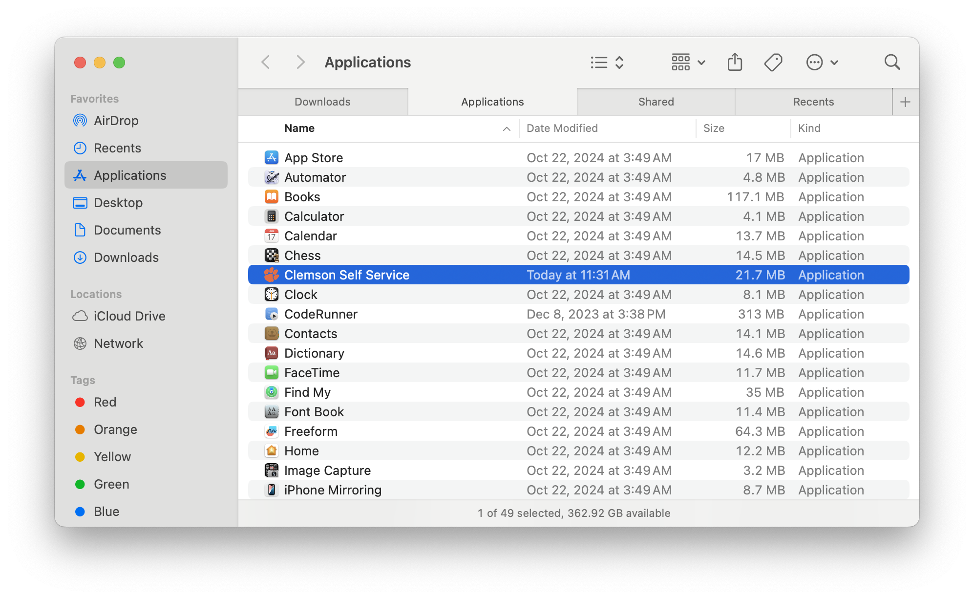 Applications folder