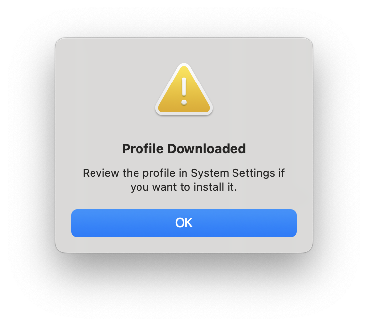 Profile Downloaded OK