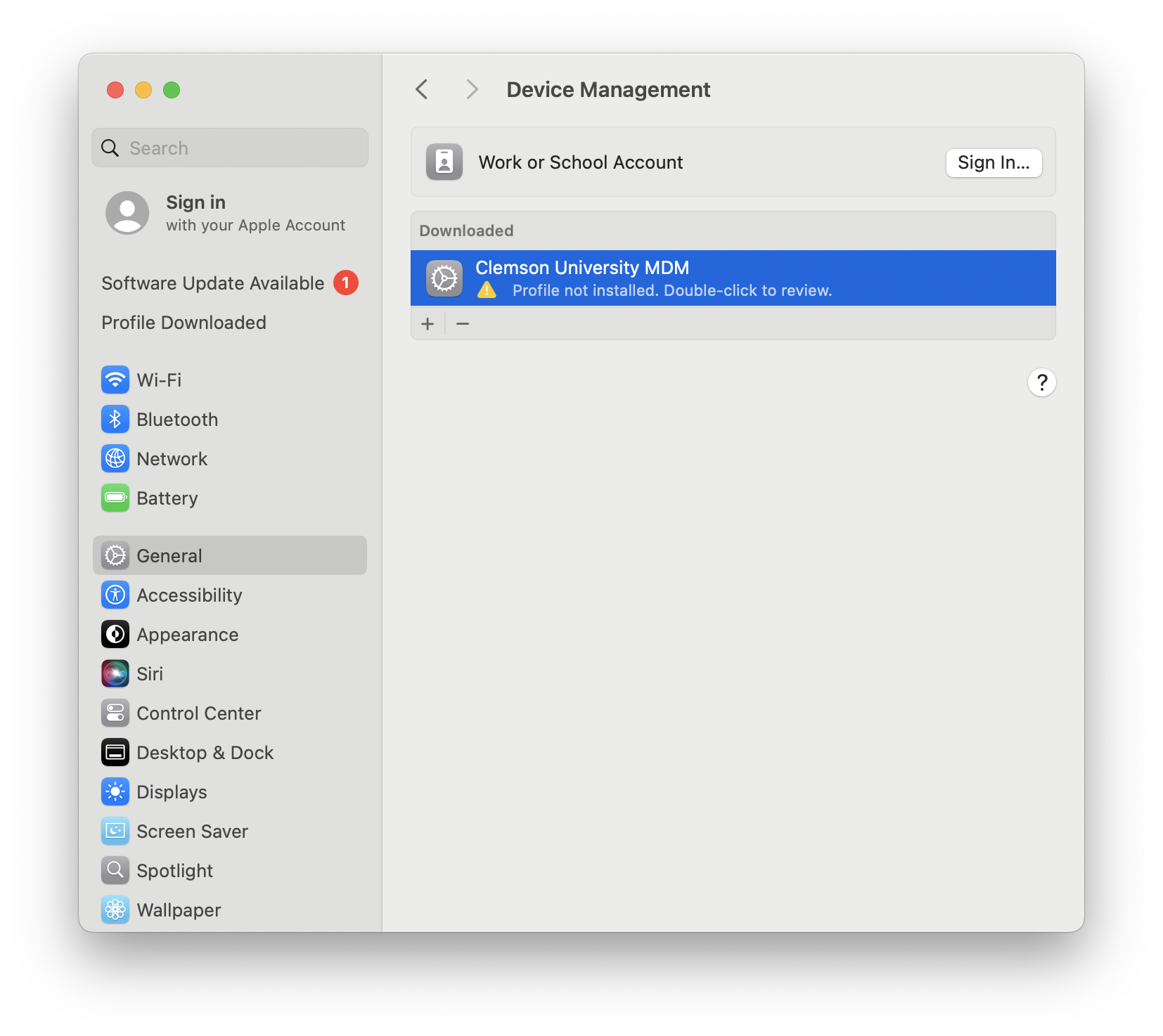 System Settings window