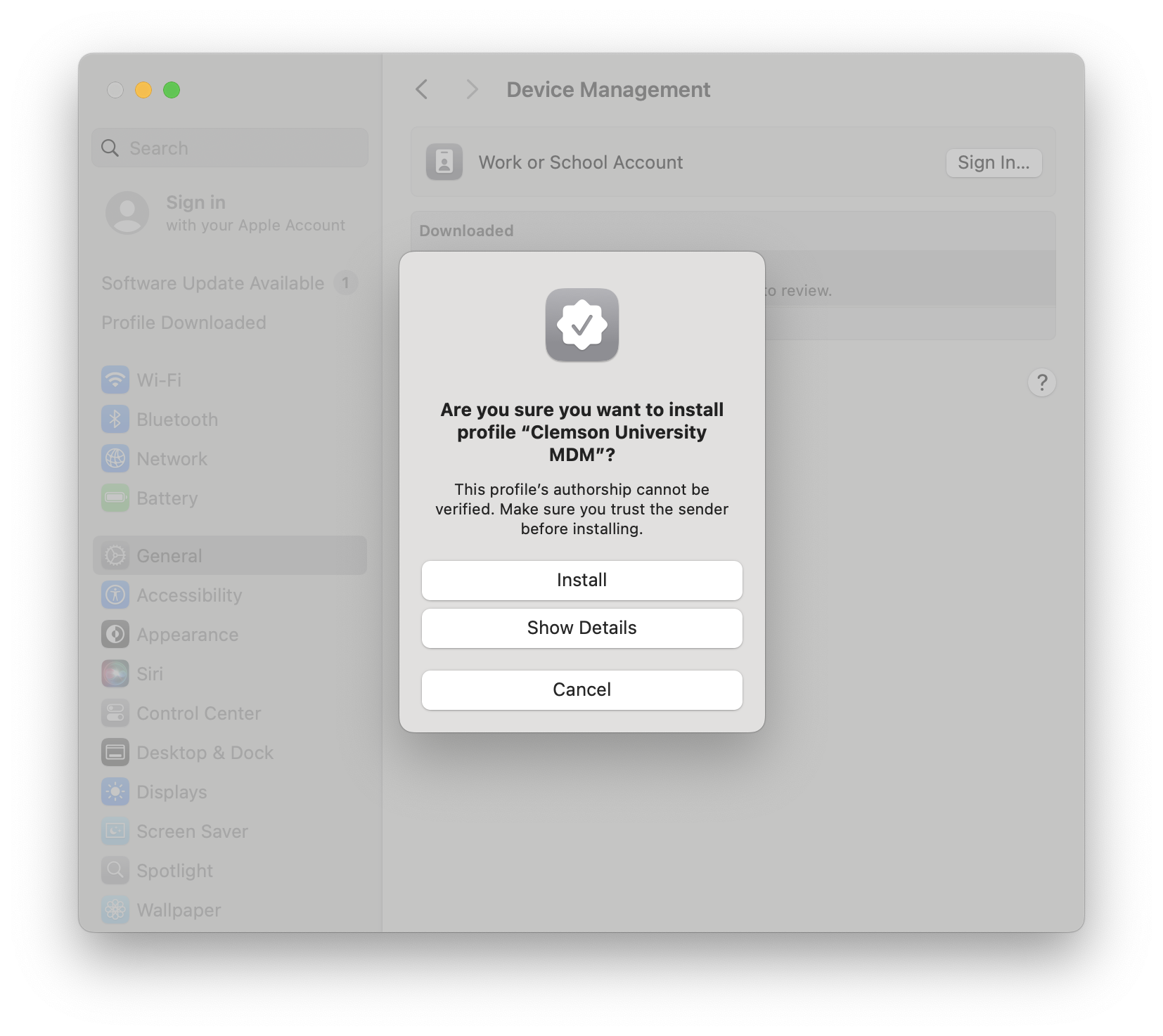 Click Install