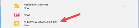 Red arrow to NI Labview folder