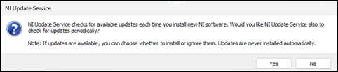Answer Yes or No to automatic updates (your preference)