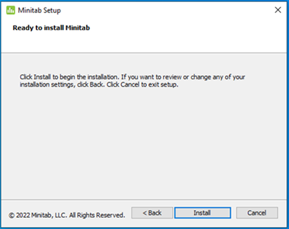 Minitab Install page