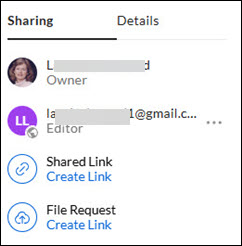 Collaborators listed under Sharing