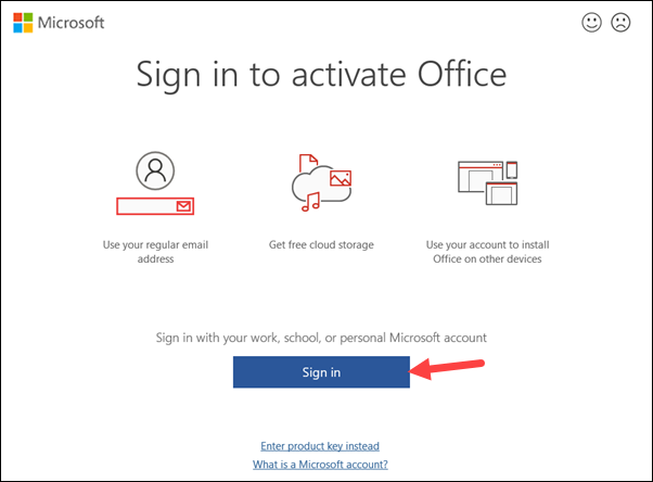 Sign in to activate Office