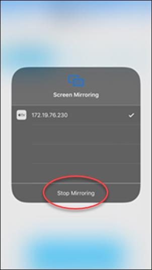 Click on Stop Mirroring