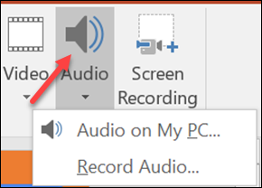 Red arrow to Audio