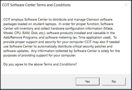 CCIT Software Center terms and conditions