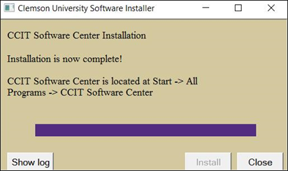CCIT Software Center Installation Complete
