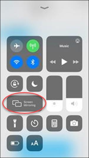 Screen Mirroring option on left side of phone