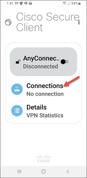 Red arrow to Connections