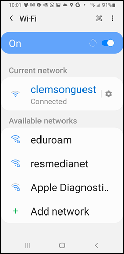 Clemsonguest connected