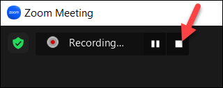Red arrow to Stop Recording button
