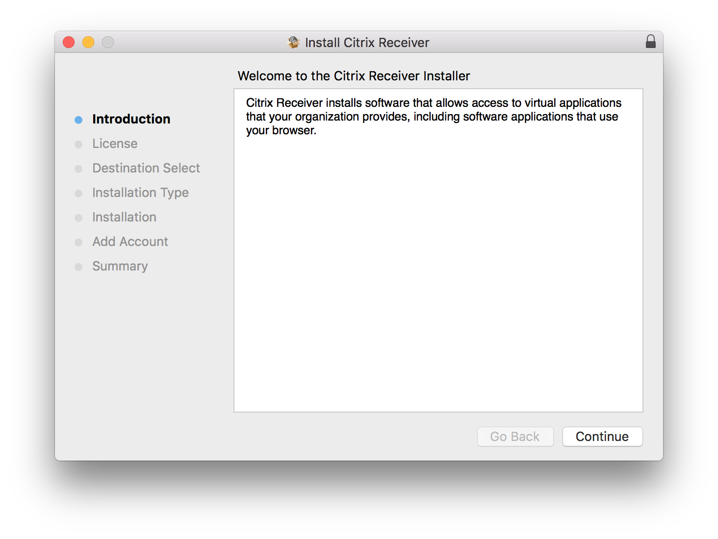 Installation Instructions for Citrix Receiver Mac