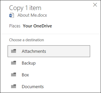 Select a OneDrive folder