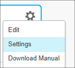 Settings menu