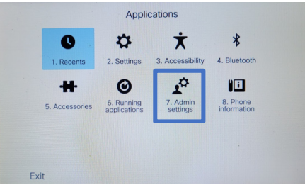 Select Admin Settings