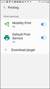 PaperCut Mobility Print Service toggle switch