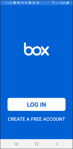 Box Storage: Logging in from Mobile Apps