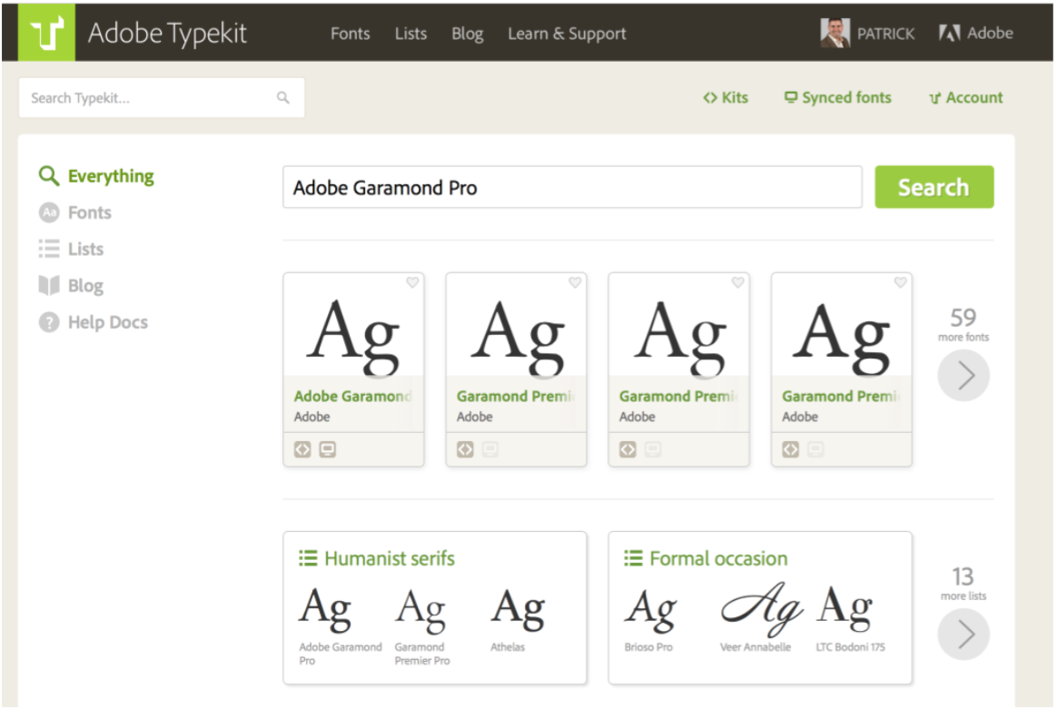 using adobe creative cloud fonts on websites