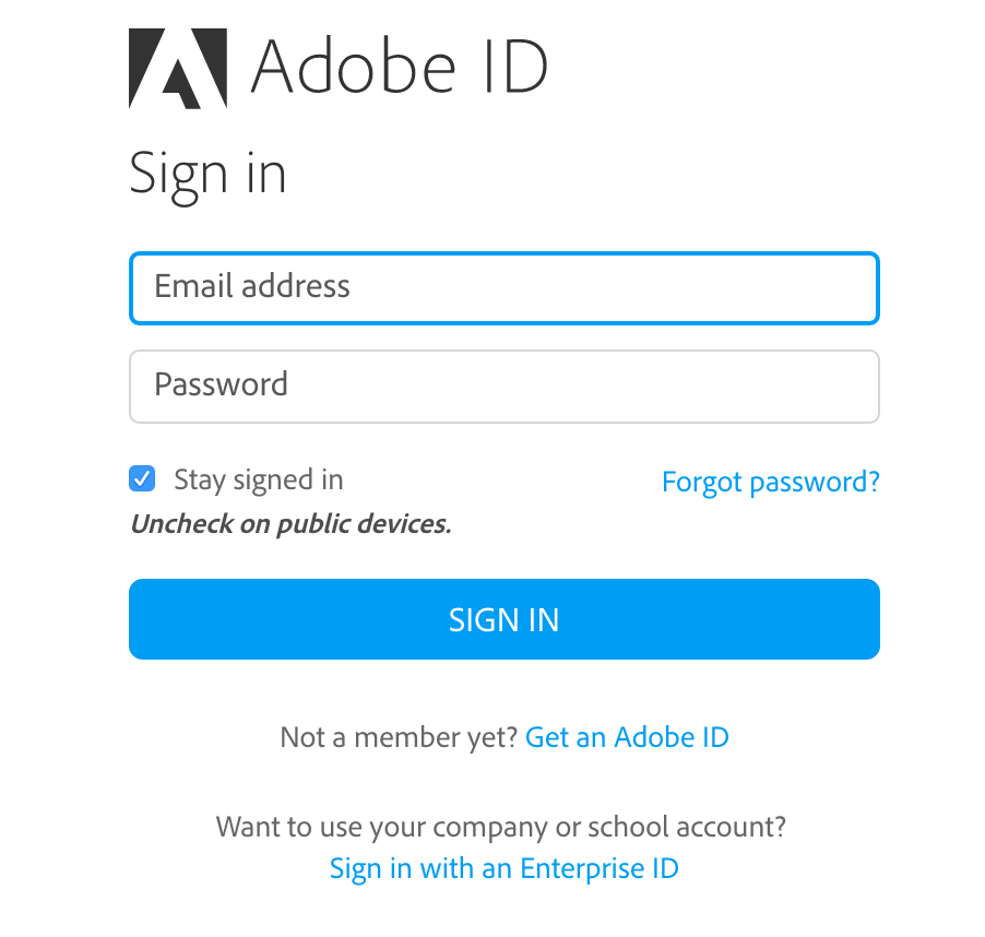 find your adobe creative cloud login username